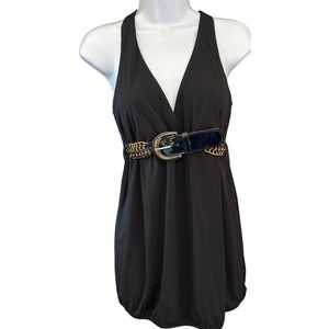 Vintage Y2K Studio Y Bubble Hem Mini Blouse Night Out Clubwear Cocktail